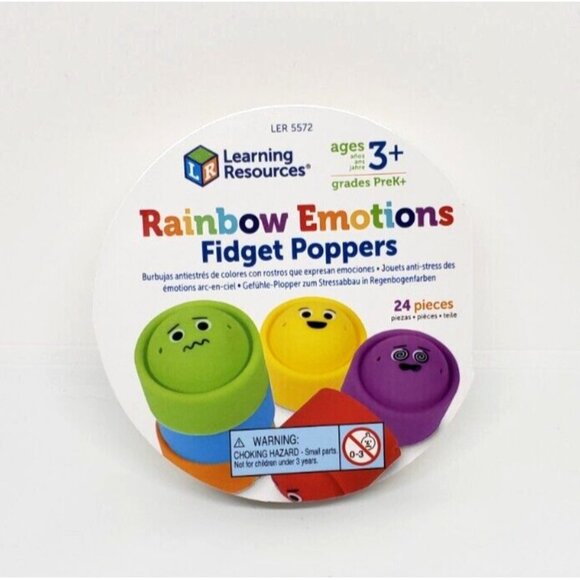 Learning Resources Rainbow Emotions Fidget Poppers Bucket of 24 Sensory LER5572 - Picture 7 of 15